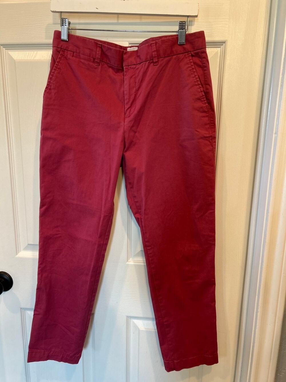 GAP Slim City Size 6 Burgundy Girlfriend Chino Pants Womens High Rise Crop EUC
